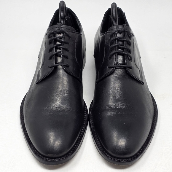 Marco Vittorio Plain-Toe Dress Shoe Men Sz 7.5 Black Lace Made In Italy Preowned